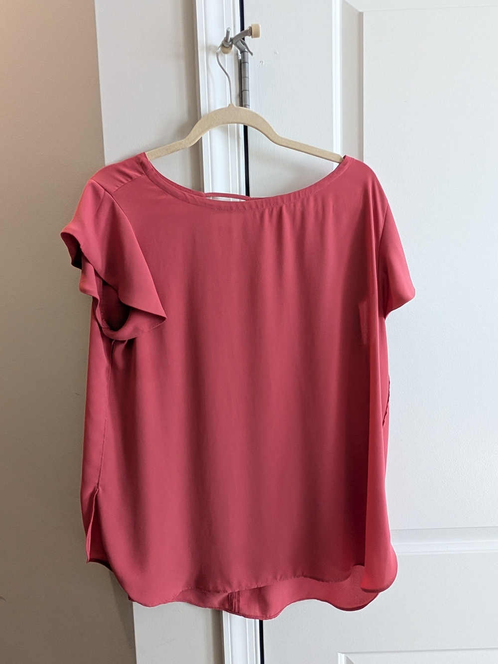 LOFT Rose Pink Ruffle Sleeve Blouse